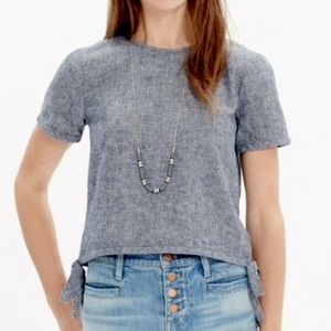 Madewell made cheaper! Linen side-tie blouse M size medium